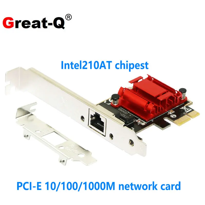 10M/100M/1000Mbps Gigabit Ethernet PCI Express Network Card RJ45 LAN pxe PCIe Converter for Desktop PC I210AT