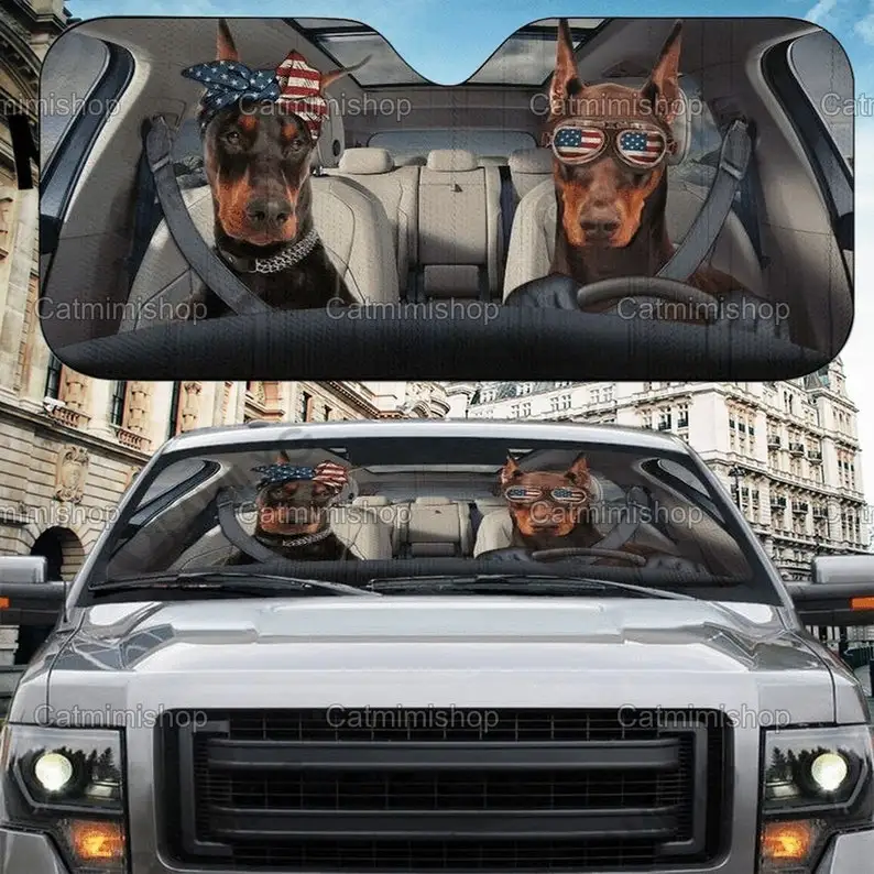 

Автомобильный солнцезащитный козырек Doberman, солнцезащитный козырек Doberman, автомобильные аксессуары Doberman, подарок Doberman, автомобильный Декор Doberman, подарок для пар LNG162