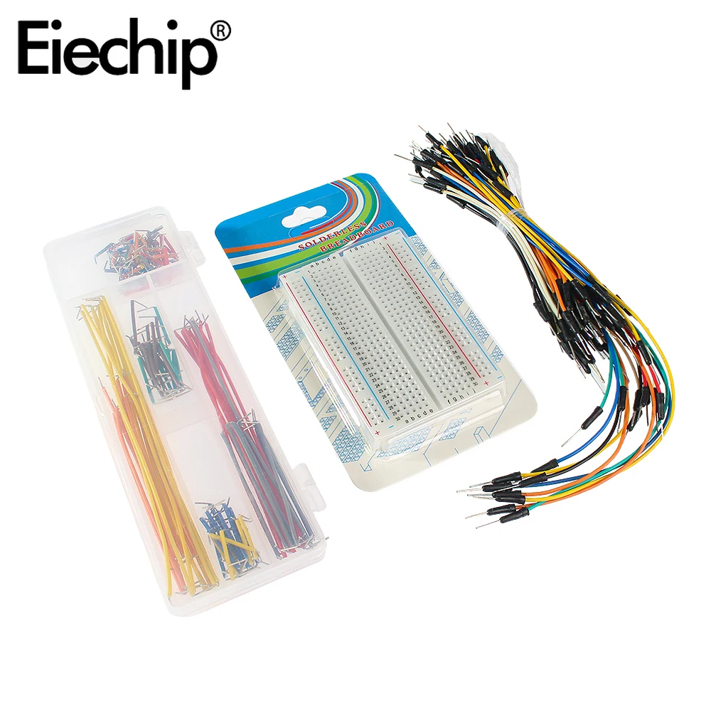 400 Tie Breadboard 830 Holes Prototype Board MB-102 Solderless PCB Mini Test Board U Shape Jumper Wire Cable DIY Kit