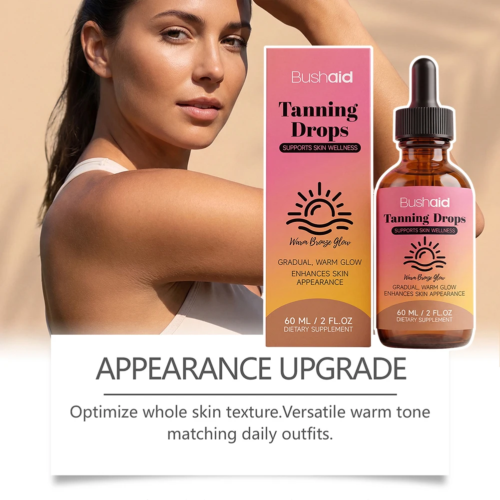 Tanning Drops to Drink Natural Drinkable Sunless Tans Drops Long-Lasting Tans Drops for Body Face Preventing Sunburn Skin Care