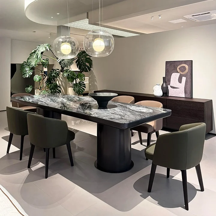 Modern Luxury Minimalism Complete Marble Dining Table Set for 4 6 8 10 Seater Chair Dining Table and Chair Set