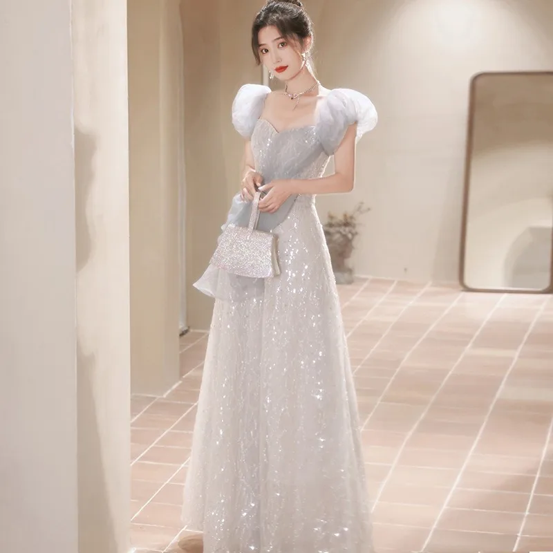 2025 novo vestido de noite feminino novo vestido de casamento tubo-top flash broca vestido formal feminino elegante vestidos de festa feminino noite