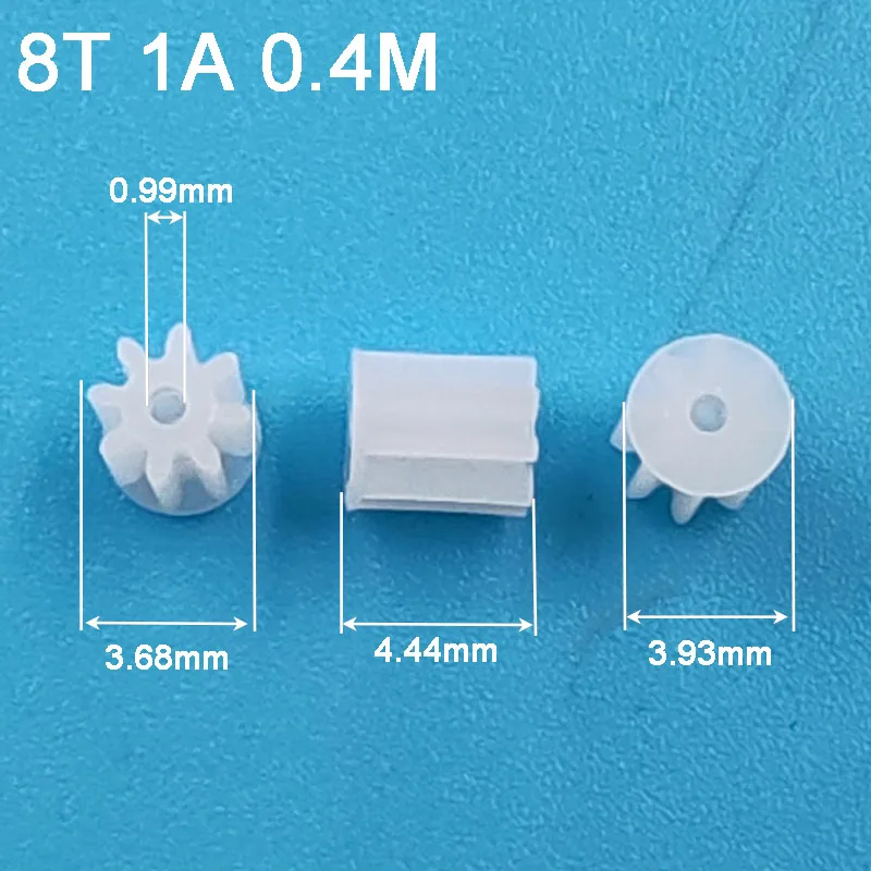 81A 0.4M Pinion 8 Teeth 1mm Hole 4mm Diameter Motor Gear Model Toy Accessories Plastic Gear 10pcs/lot