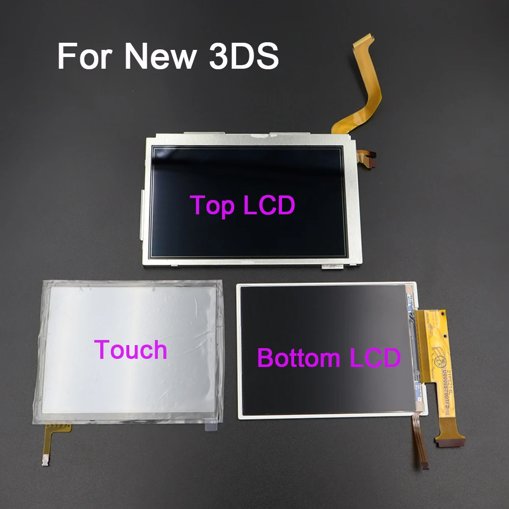 1PC/1Set Top Upper and Bottom Lower LCD Display Screen For New 3DS New 3DS XL LL controller Glass Display Screen Touch Digitizer