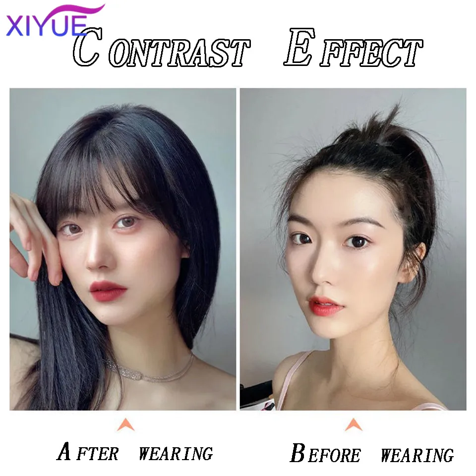 XIYUE Wig piece for women hair patch for women 3D French style bangs naturally fluffy light and seamless block