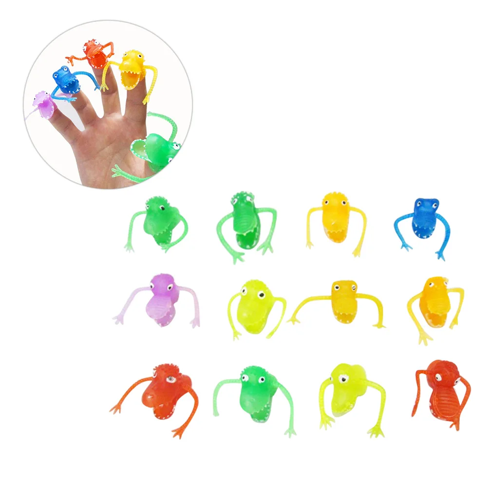 

12PCS Plastic Dinosaur Finger Puppet Mini Animals Finger Toy Kids Funny Toy Party Favors for Birthday Party Children (Random
