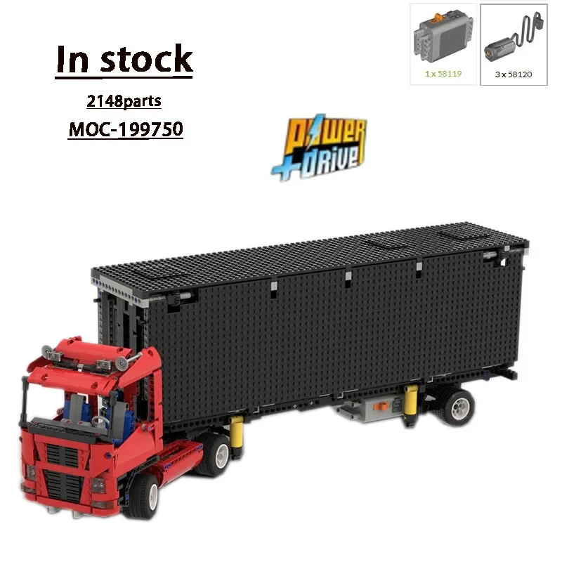 MOC- 199750   Nuovo modello di blocco di costruzione per camion con rimorchio da palcoscenico mobile • 2148 parti Regali di giocattoli per blocchi di compleanno per bambini