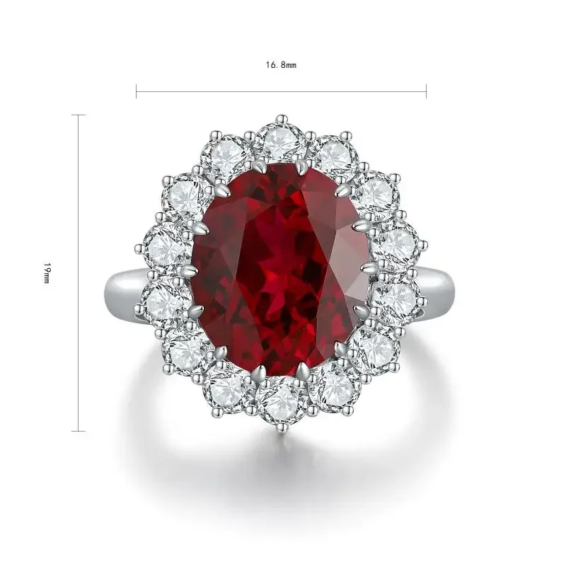 Pirmiana New Arrival 6.66ct Lab Grown Ruby Ring S925 Silver Jewelry Ring for Women