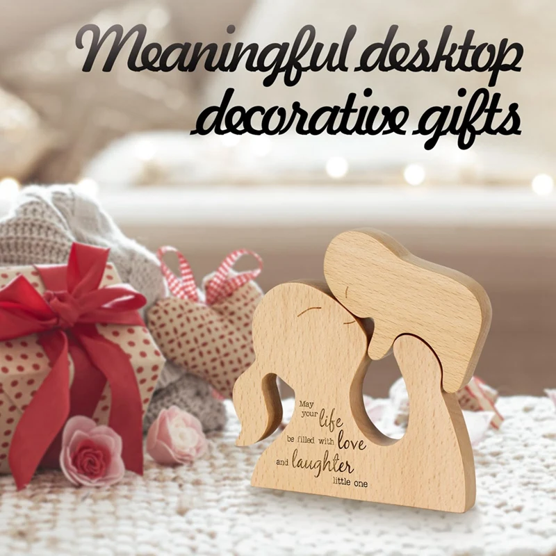 2 ชิ้นเด็กทารกเกิดใหม่เด็กของขวัญ, ของขวัญเด็กสีไม้สําหรับเด็กผู้หญิงสําหรับเด็กผู้หญิง, แม่และทารกเกิดใหม่ประติมากรรม