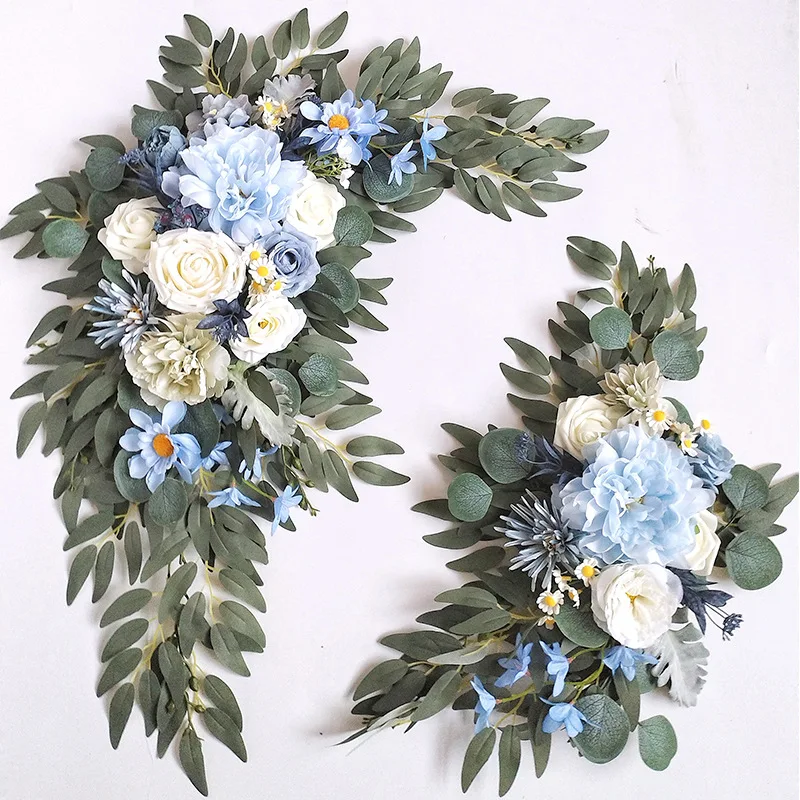 Yannew Burnt Orange Rustic Wedding Arch Flowers White Swag Drape Kit for Wedding Ceremony Reception Backdrop Floral Decoration