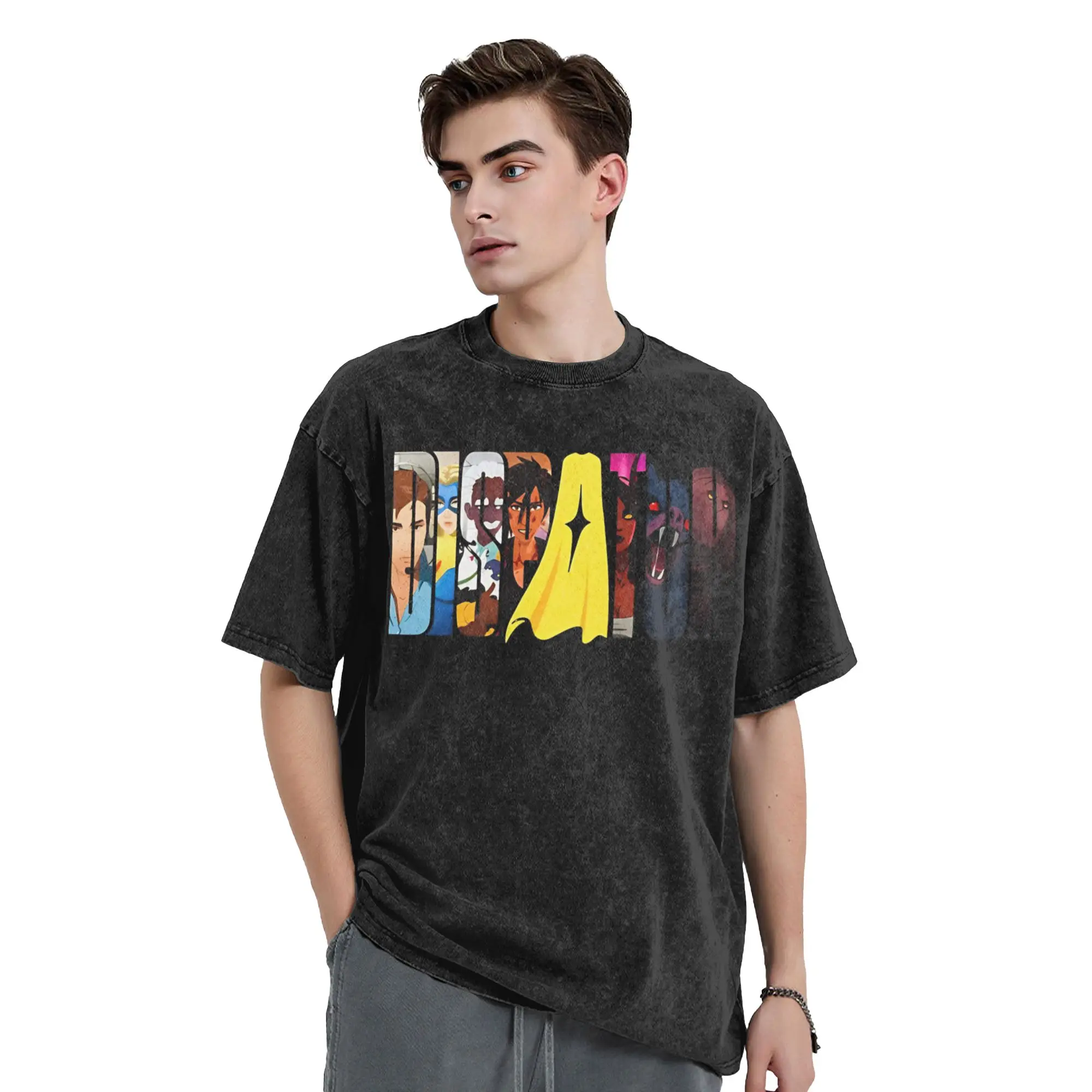 إرسال لعبة 2025 تي شيرت رجالي قطن عتيق تي شيرت Crewneck تي شيرت قصير الأكمام بلايز حجم كبير