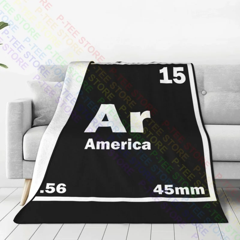 Ar-15 Periodic America 5.56 Pro Gun Blanket Fluffy Sofa Bed Home Decor Bedding Supply Mechanical Wash