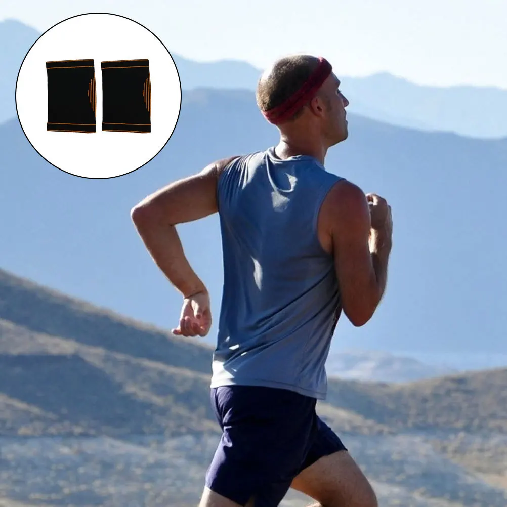 

2pcs Elastic Wrist Support Unisex Sweat-Absorbing Flexible Bracer For Sports Fitness Running Gym Workout Nylon Wristband