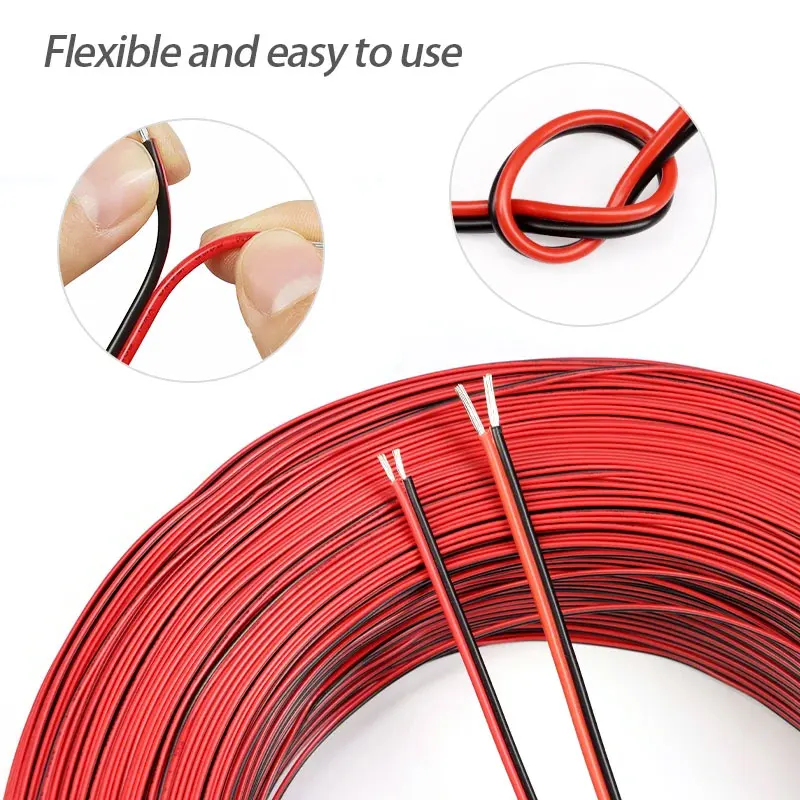 Red Black 2468 Electric Wire 30AWG-16AWG 2 Pin Cables PVC Insulated 12V JST Connector Car LED Speaker Audio Cable