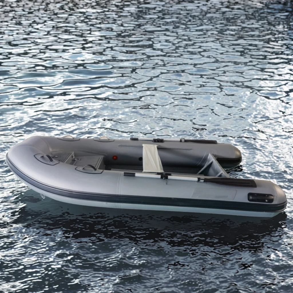 

12.5ft 380cm PVC Hypalon Rigid Hull Boat Aluminum Deep V Hull RIB Inflatable Boat for River Lake Fishing Diving