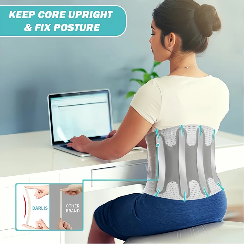 Back Brace for Women Men Lower Back Pain Relief Waist Orthopedic Belt Strong Lumbar Support for Scoliosis Herniated Disc