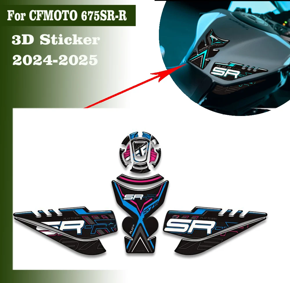 

2024 2025 For CFMOTO 675SR-R 675 SR R 675SR Motorcycle Fuel Tank Side Protection Pad Knee Grip Stickers Accessories 675SRR