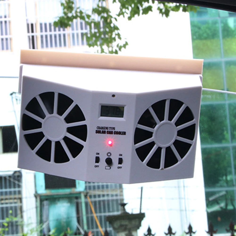 Solar Dual Fan Vehicle Cooling Tool Car Exhaust Fan Vehicle Front/Rear Window Radiator Fans Air Vent Conditioning Cooler System