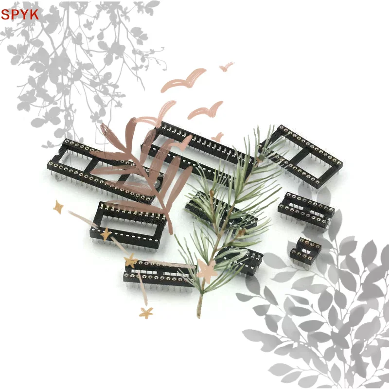 10Pcs DIP6 DIP8 DIP14 DIP16 DIP18 DIP20 DIP28 DIP40 Pins Round Hole IC Socket Connector DIP 6 8 14 16 18 20 24 28 40 Pin Socket