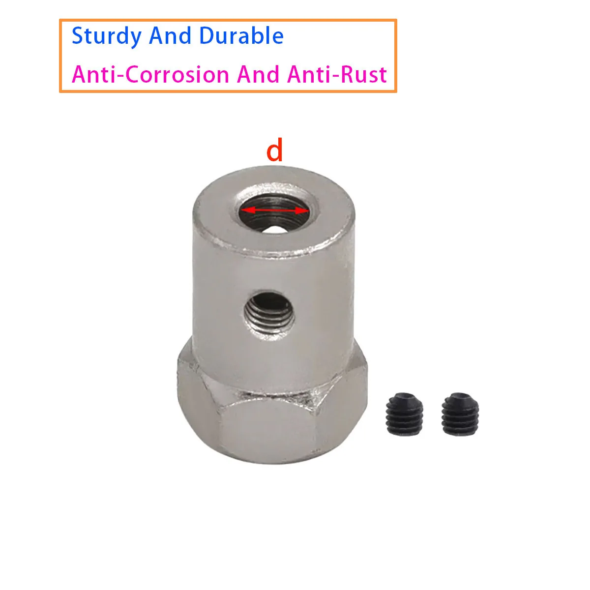2/3/3.17/4/5/6/7/8mm Electroplated Rigid Iron Shaft Hexagonal Coupling, Suitable for Automotive Toy Robots