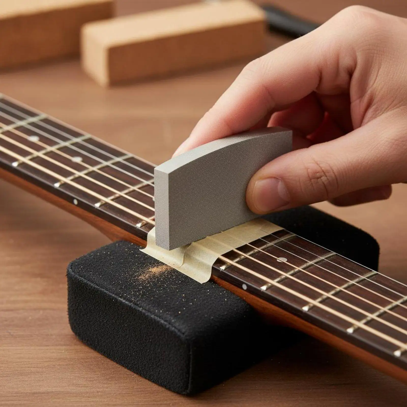 Fret Repair File Durable Aluminum Tang Filer Guitar Fret Polishing Kit Helper for Cleaner Slots view 4