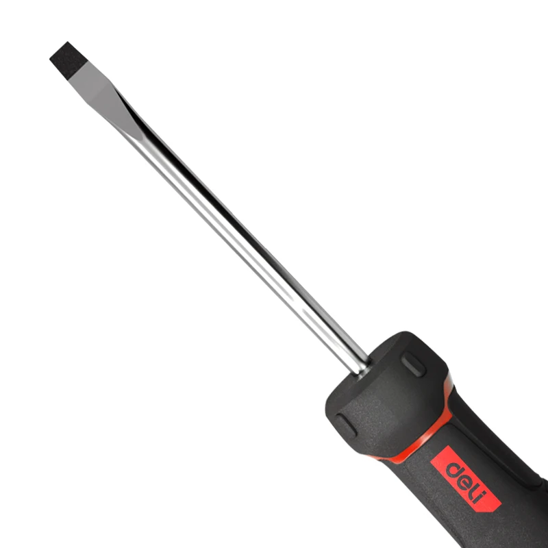 deli flat-head screwdriver extension rod S2 through-core screwdriver driver flat mouth with magnetic large [3*75mm] DL3440