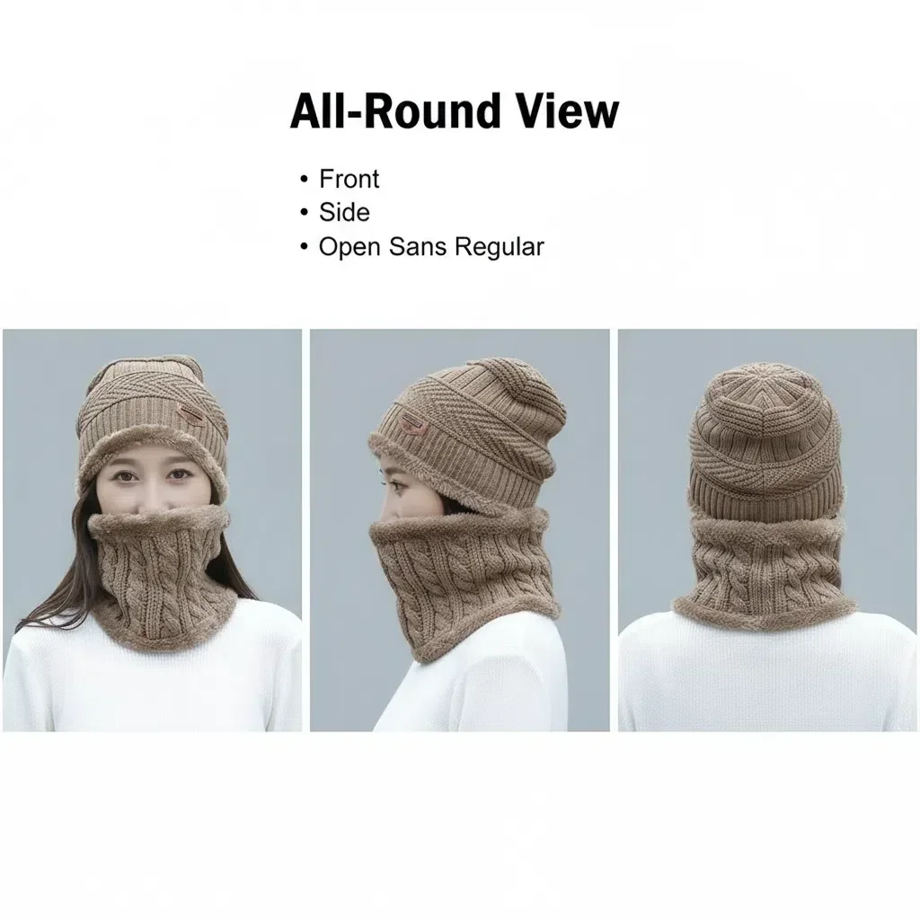 Wholesale Women's Two-piece Knitted Hat Autumn Winter Man Hat Wool Cap Winter Women's Fashion Winter Women's Hat Balaclava Hats