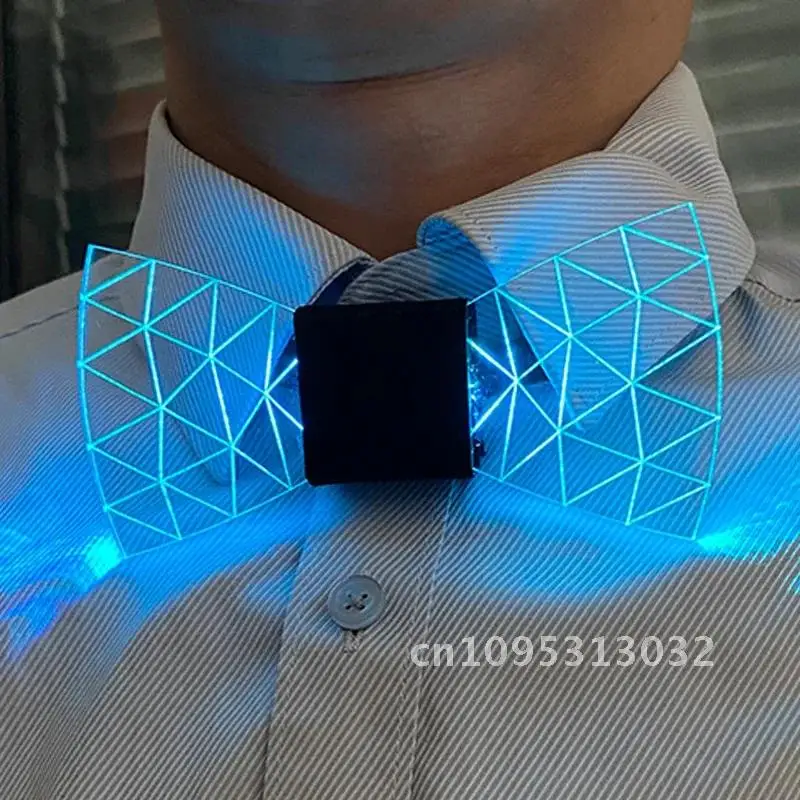 

Colorful LED Acrylic Bow Tie Change 7 Lighting Colors Men Bow Light LED Party Tie Bow Up Tie Bow Luminous Tie Flashing