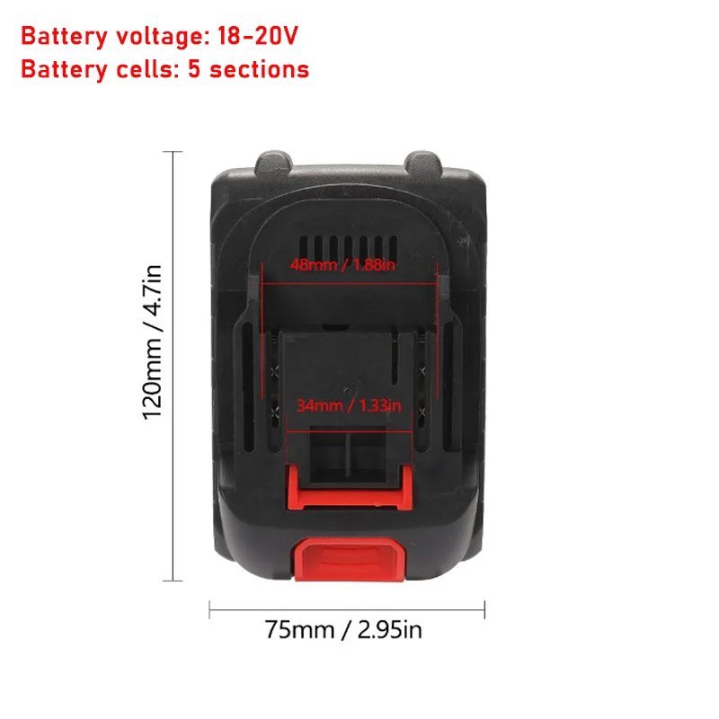 Rechargeable 18V Battery Fit for Cordless Chainsaw Electric Scissors Garden Pruning Power Tool