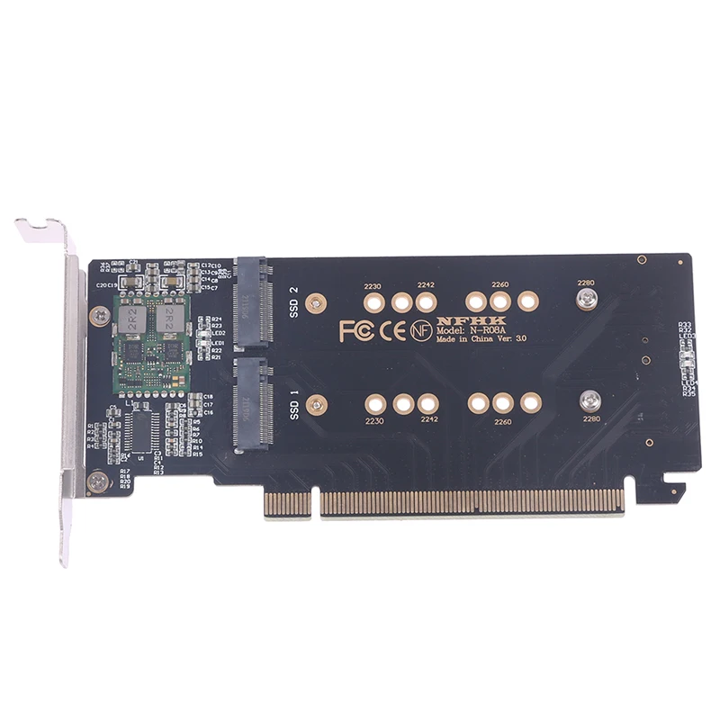 

1PCS M.2 X16 TO 4X NVME PCIE3.0 GEN3 X16 TO 4*NVME RAID CARD PCI-E VROC CARD RAID Hyper M.2X16 M2X16 4X X4 NVME*4 RAID-F(x)