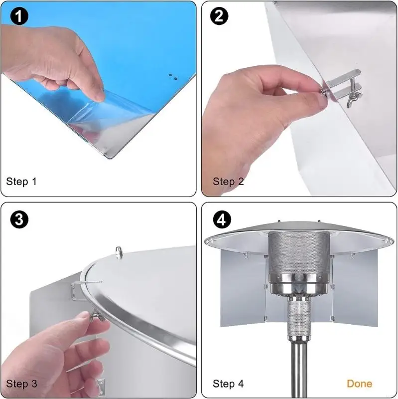 

Lightweight All Aluminum Wind For Patios Heater Accessories Weatherproof Design Enhancing Safety For Outdoor Use