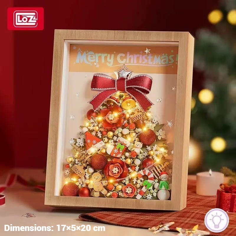 

LOZ Christmas Picture Frame Tree Model Assembly Toy Desktop Ornament DIY Building Blocks Toys Children's Holiday Gift