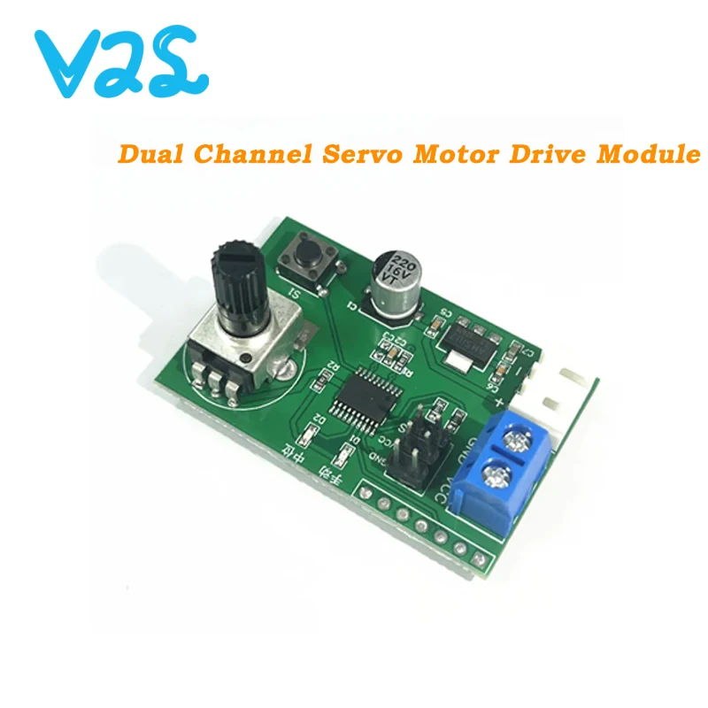 

DC 5V-9V Dual Channel Servo Motor Drive Module Controller Debugger for SG90/MG995/MG996 Robot Servo Control Module