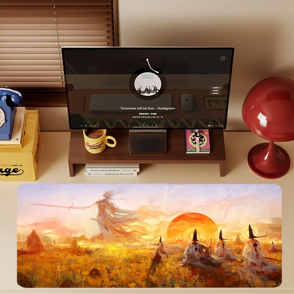 قطعة واحدة من لوحة الماوس الرائعة بنمط حلقة E-Eldens، لوحة مفاتيح كبيرة الحجم مقاس XXL، وسادة طاولة مطاطية عالية الجودة مضادة للانزلاق، عالية الدقة #2