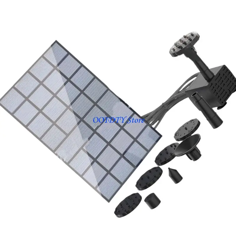 367A Outdoor Solar Water Pumps for Bird Baths 2.5W Fountain Pumps with Dry Run Protections and 6 Nozzle Types for Mini Pools