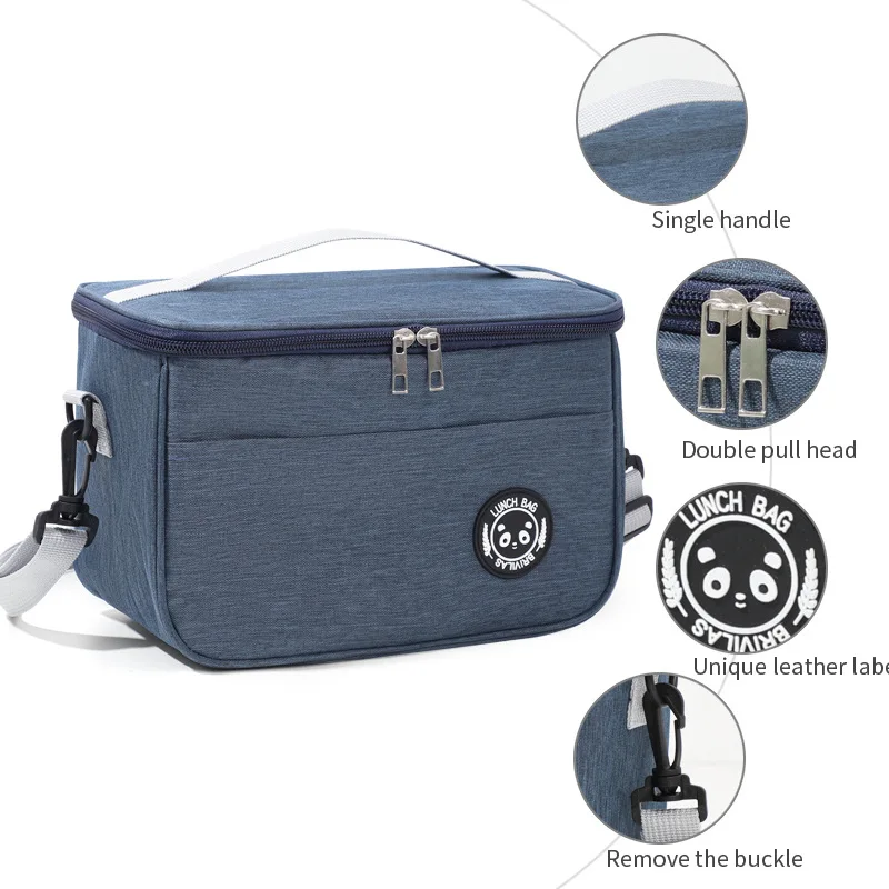 Portable Insulated Lunch Tote Bag Student Bento Pack Foldable Portable Soft Cooler Grocery Bag Outdoor Travel Handbag Insulation - Image 3