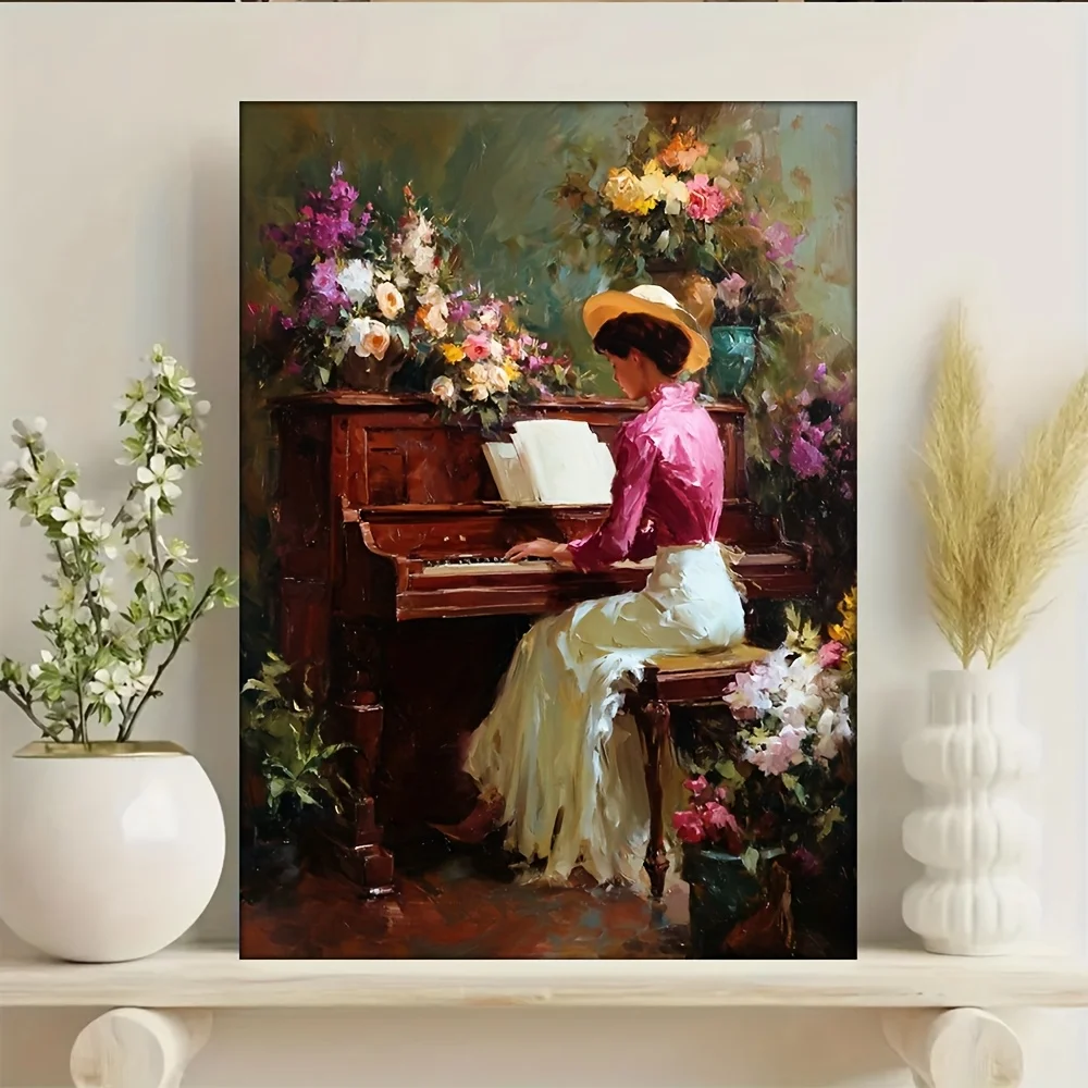 

500/1000/1200/2000PCS Puzzles for Adults Elegant Women Playing The Piano,Jigsaw Puzzles Brain Challenge Game Gift Home Decor