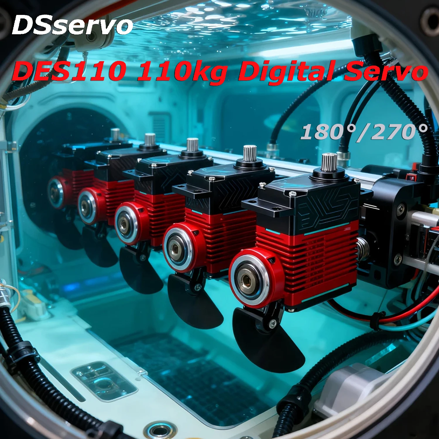 DSservo DES110 180 ° /270 °   Servo motori di grado Servo digitale da 110 kg IP67 impermeabile per accessori robotici per aeroplani modello RC