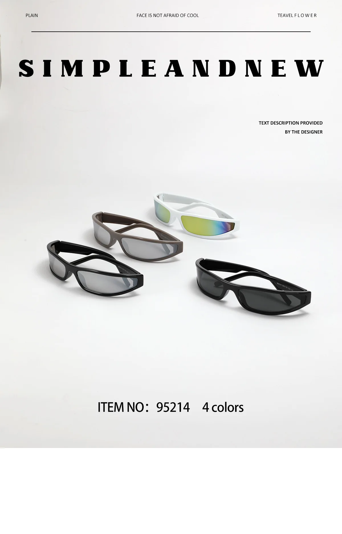 Narrow Rectangle Y2K Sunglasses 2025 Luxury Brand Punk Wrap Arou7.85