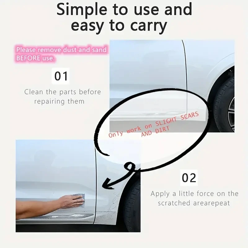 2/4/8 pcs Car Scratch Repair Cloth Nano Magic Car Scratch Remover Wipe