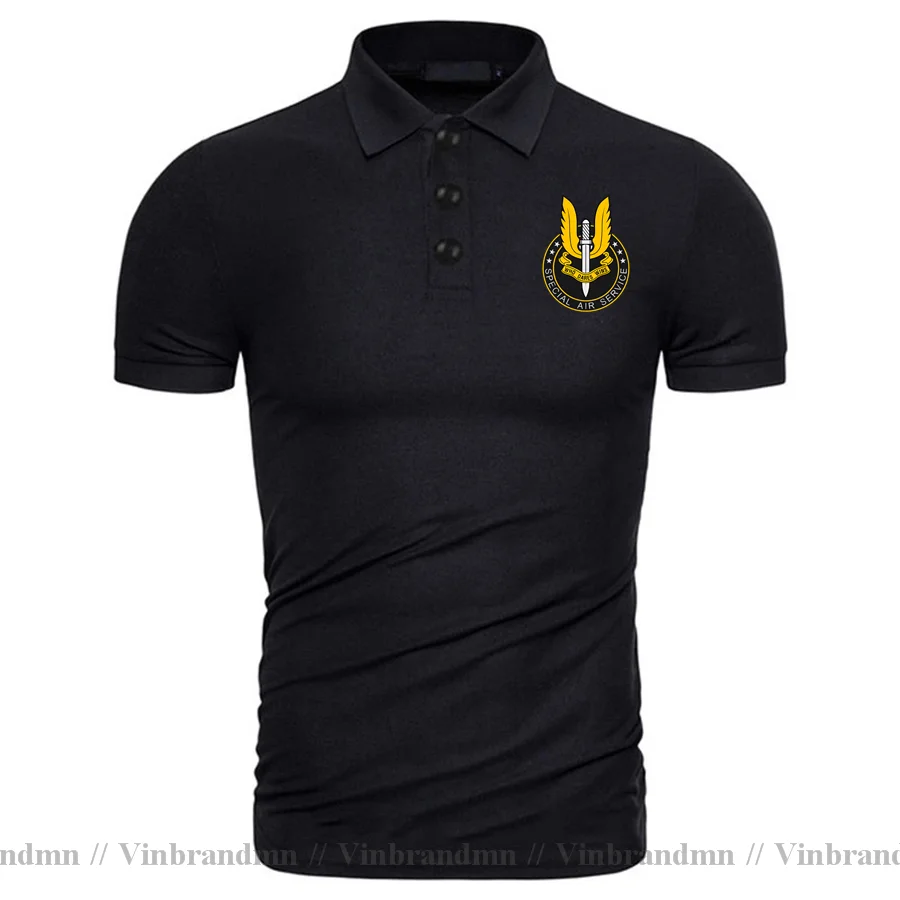 Funny Special Air Service SAS T-Shirts Men 100% Cotton Polo Shirt British Army Special Forces Sniper Polo Shirts Men's Clothing