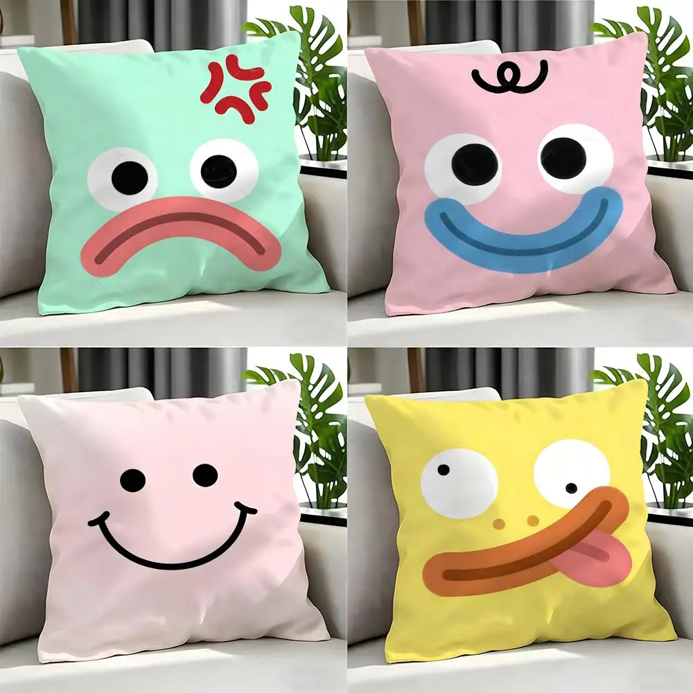 cute cute expression Cushion Cover Cushion Cover Set 4Pcs 50x50 45x45 40x40 Pillowcase Decorative Sofa Home Decor
