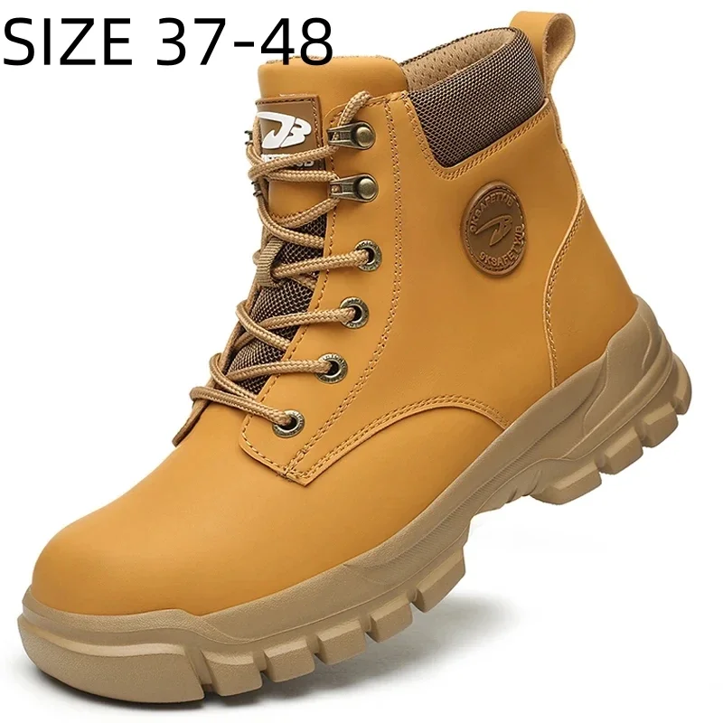 

Indestructible Winter Men Boots Steel Toe Protective Boots Anti-smash Anti-puncture Waterproof Work Safety Shoes Big Size 37-48