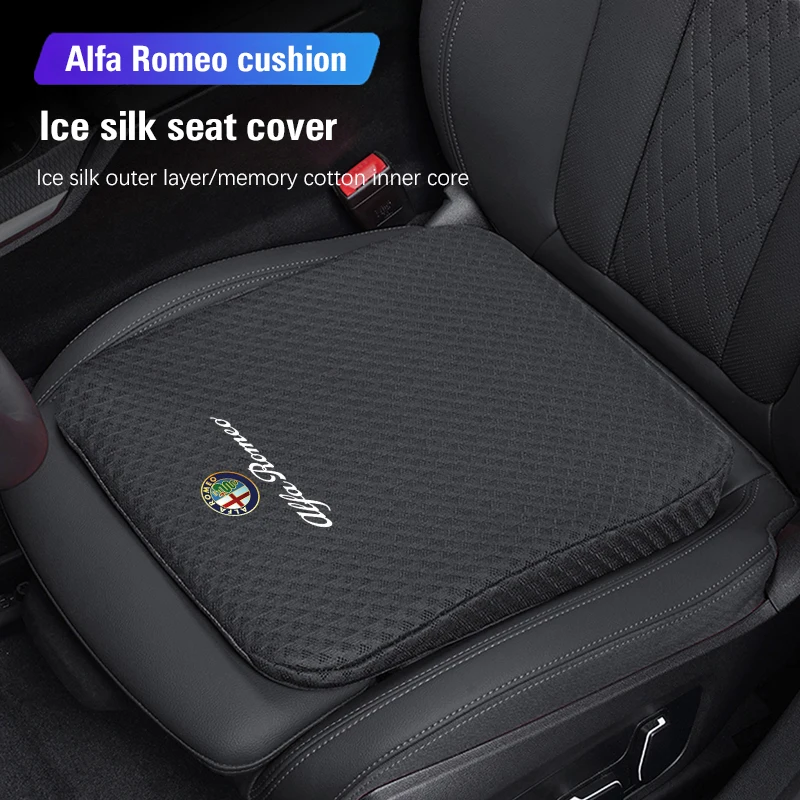 

2026 Hot Car Sticker Car Seat Covers Ice Silk Height Increasing Cushion For Alfa Romeo Giulietta Mito 159 Giulia Stelvio 156 147
