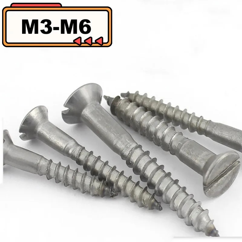 Sl 2/5/10/20 Stück M3 M3.5 M4 M5 M6 Länge 12-80mm Flache Senkschrauben aus Kohlenstoffstahl GB100 mit Schlitz, selbstschneidende Holzschrauben – Detail 7
