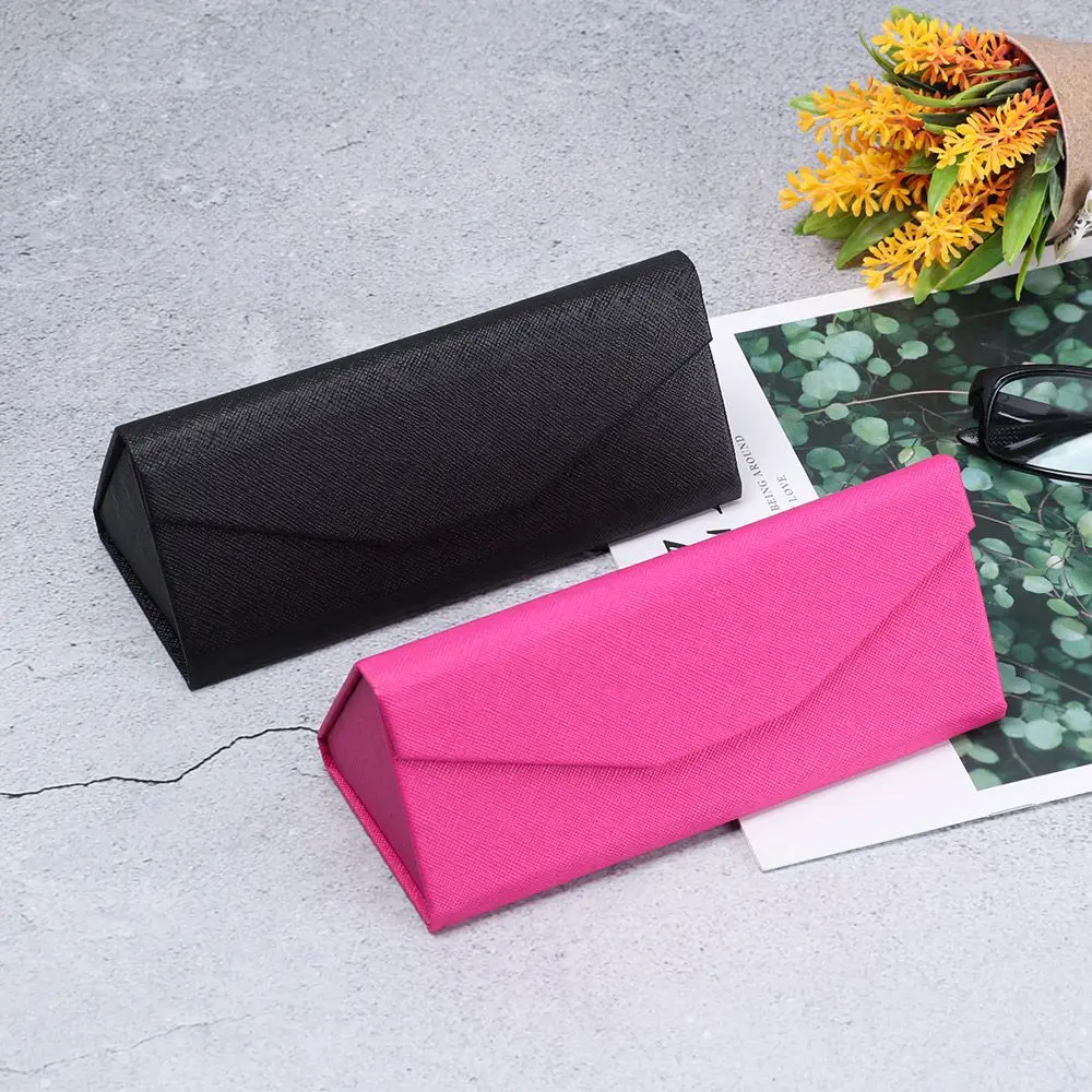 Ecofriendly Cross Pattern Candy Color Folding Triangle Glasses Box Eyeglasses Accessories Sun Glasses  Box Eyeglasses Case