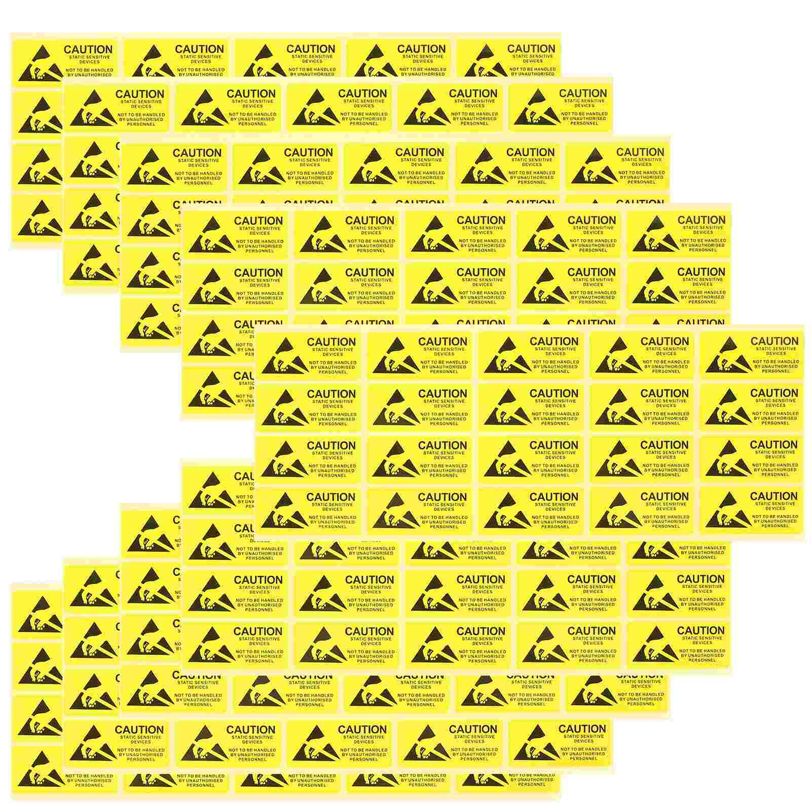 450pcs 55x25mm Static Devices Stickers Warning Sign Wall Sticker Wallpaper Shop Decals for School Office Building (Yellow)