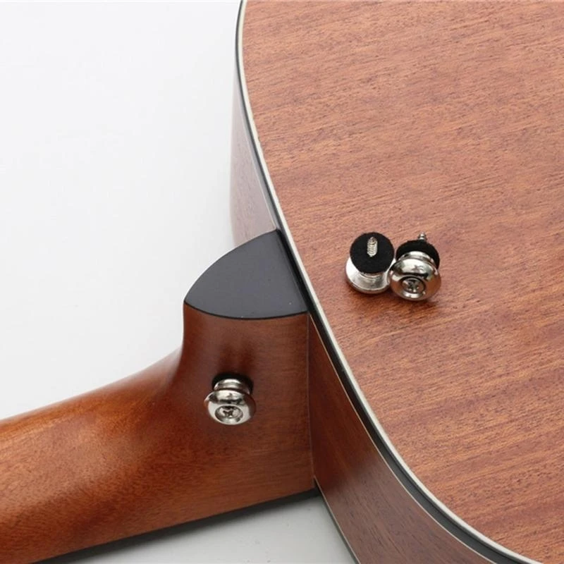 

31KC 2 Pieces Metal Guitar Strap End Pins Strap Buttons with Screws & Felts Cushions