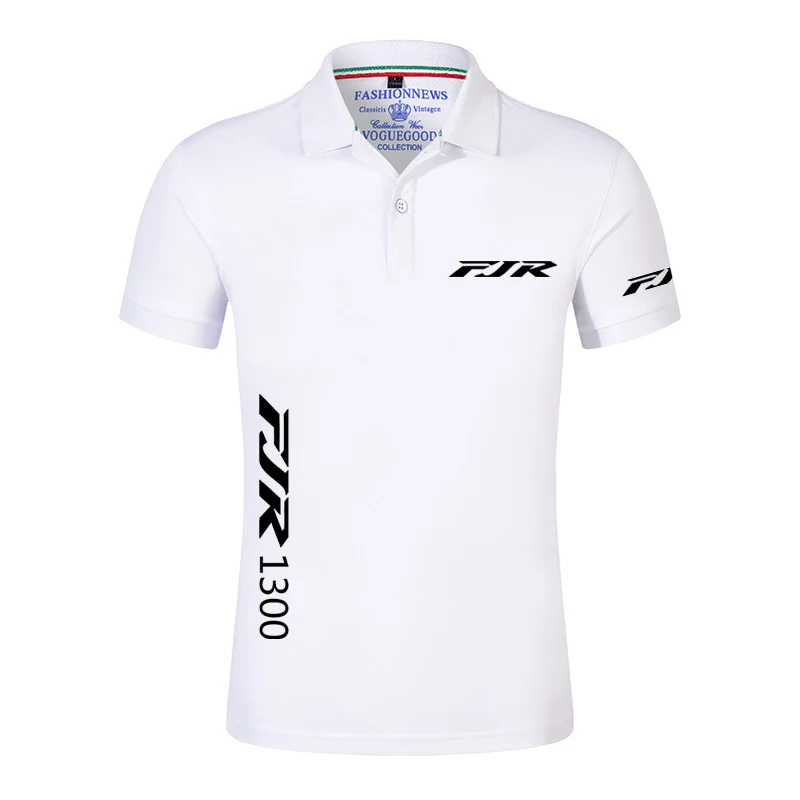 2024 Men FJR 1300 Motorcycle Casual Striped Polo Shirt High Quality Wholesale Fashion Summer Short Sleeve Collar T Shirt Tops