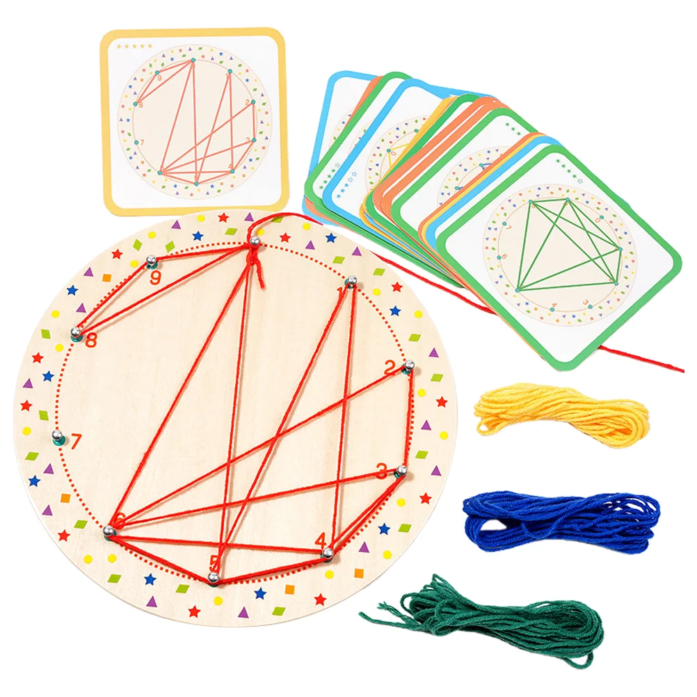 

Rope Early Education Toys Threading Boards Creative Geometric Children's Lacing Shapes Montessori Busy Toddler